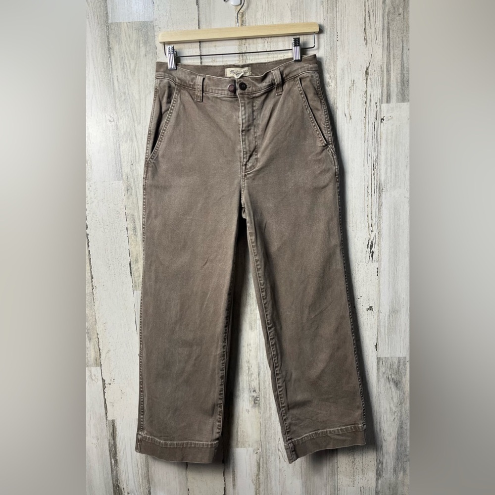 Madewell tan wide leg jeans